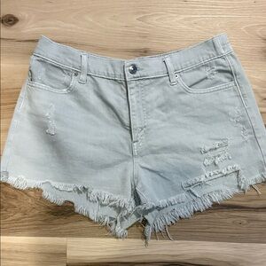 Aerie Light Gray Distressed Jean Shorts